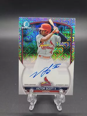 2023 Bowman Chrome MOJO REFRACTOR Victor Scott II RC ON-CARD AUTO - CARDINALS • $34.99