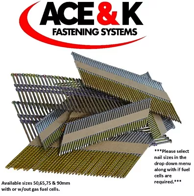 ACE&K 50mm65mm75mm90mm Galvanised First Fix Clipped Head Framing Nails • £12.95