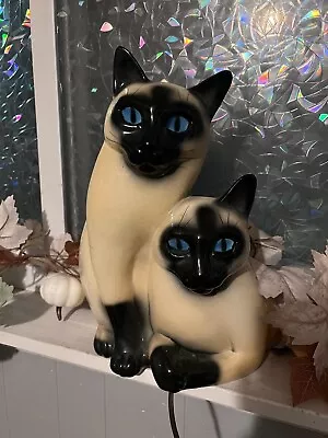 VINTAGE 1954 Leland Claes Siamese Cats TV Lamp Mid Century Light Kitties Works! • $249.99