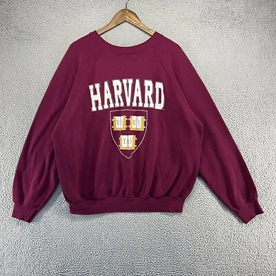 Vintage Harvard Sweatshirt Men's 2XL Red Graphic Crewneck University 80s 90s USA • $41.18