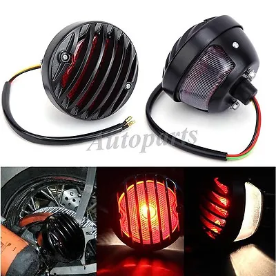 12v Universal Red Round Motorcycle Bike Stop Brake License Plate Rear Tail Light • $18.99