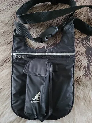 Black Over Shoulder Vintage Kangol Bag With Phone Holder • £4