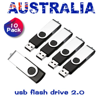 AU - 10 Pack Metal USB 2.0 Flash Drive Memory Stick Pen U Disk Swivel Thumb PC  • $40
