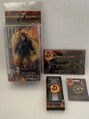 The Hunger Games Katniss Everdeen 7  Figure Bracelet Pin Pencil Pen Set NEW 2012 • $78