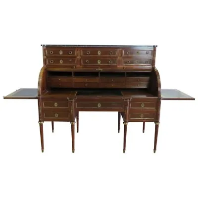 Superb Marble Top Maison Jansen Directoire Style Cylinder Desk Pull Out Trays • $3762