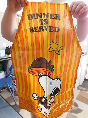 Vintage Kitchen Slicker Basic Goods Snoopy Dinner Is Served Apron • $13.03