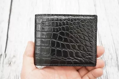 $38.25 • Buy Black Real Alligator ,Crocodile Belly Leather SKIN Men's Money Clip WALLET #Z5