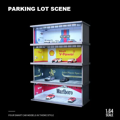 Diorama 1/64 LED Lighting Car Garage Model City Parking Lot Scenery Model Gift • $26.50