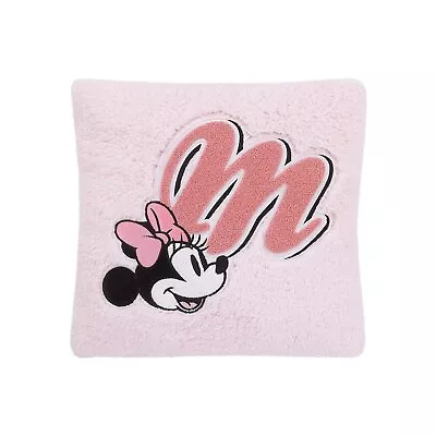 Disney Minnie Mouse Plush Decorative Sherpa Pillow With M Applique • $10.35