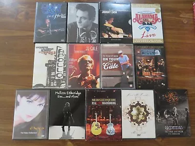 13 MUSIC DVD LOT. COUNTRY WESTERN Etc. ALABANA CASH Etc. Music & Concerts. • $69.99