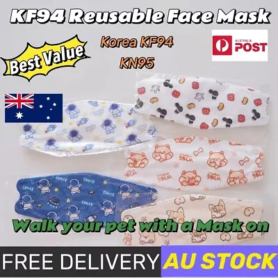 5 Pcs Korea KF94 Reusable Face Mask Walk Dog Mask Individual Sealed 4 Layers • $12.99