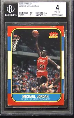 1986-87 Fleer #57 Michael Jordan Rookie RC BGS 4 • $2650