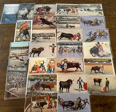 Lot Of 25~Vintage~Matador Postcards~Bullfights~Bullfighters~Bulls~Animals~h654 • $29.95