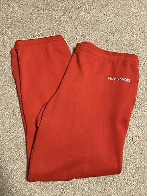 Vintage 90s Reebok Red Fleece Sweat Pants Sz Large Athleisure Workout • $14