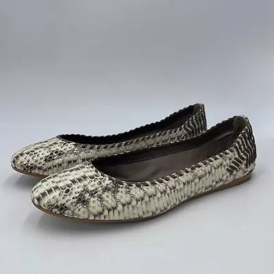 B. Makowsky Betammy Snakeskin Leather Flats • $19.95