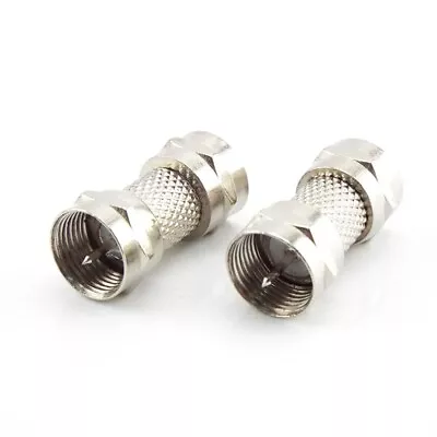 F Type Male To Male Coupler Inline Coaxial Cable Aerial Connector Screw Adapter • £2.27
