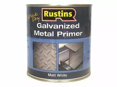 Rustins Quick Drying Galvanized Metal Primer- Matt White- Indoor & Outdoor-250ml • £7.50