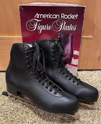 American Rocket Style 550 US Men's Size 12 Black Ice Figure Skates W/ Worn Box • $26.99