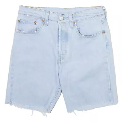 LEVI'S 501 BIG E Cutoff Womens Denim Shorts Blue S W27 • £13.99