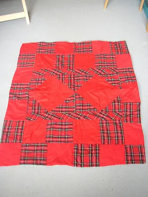 Handmade Small Patchwork Quilt Throw Cot Nursery Knees Red Tartan 3'4  X 2'11' • £12.99