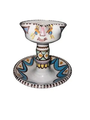 V.Pinto Vietri Hand Painted Italian Candle Holder-*as Is -repaired See Pics • $19.90