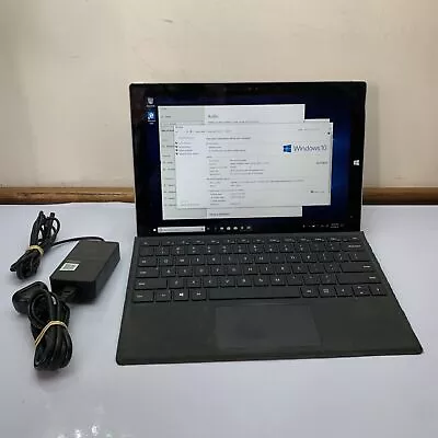 Microsoft Surface Pro 3 128GB Model 1361 I5-4300U 4GB Type Cover Keyboard Win10 • $170