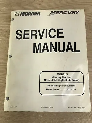 1999 Mercury Mariner Service Manual 40 45 50 Bigfoot 4-Stroke 90-828631R3 • $17.99