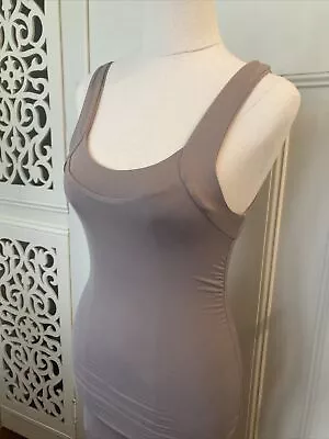 Kookai Size 1 Ruched Mushroom Colour Bodycon Dress Double Layer Knit • $9.95