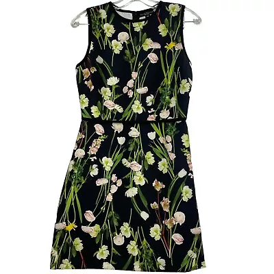 Women's Victoria Beckham Dress  XS Stretch Little Black Floral Wedding • $14.39