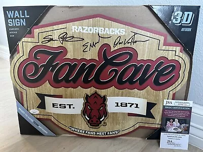 Arkansas Razorbacks Fan Cave Sign Pittman Musselman Van Horn Triple Auto W/ COA • $299.99