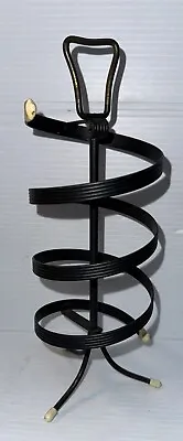 Mid Century Spiral Clip Earring Holder Stand Display Vintage Black White Tips • $26