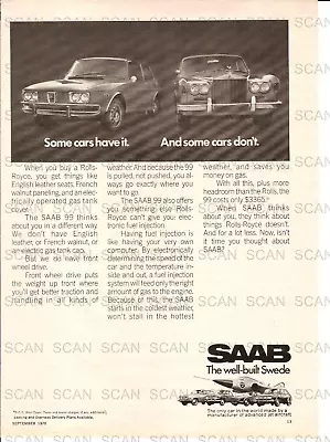 1970 Saab 99 Vintage Magazine Ad    'The Well Built Swede' • $7.99