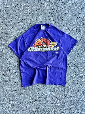 Vintage 2000s Los Angeles ￼Lakers Champions Kobe T Shirt NBA Basketball Purple L • $45