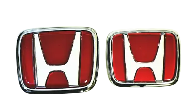 Honda Genuine Civic EK9 Type R Front And Rear Emblems Red Badge Set OEM JAPAN • $129.26