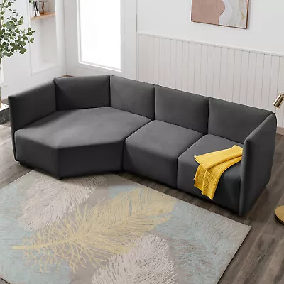 Curved Sectional SofaFree Combination Modular Sofa With Adjustable Armrest • $639.99