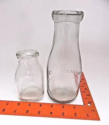 LOT 2 GLASS MILK BOTTLES 2 Pint BBC Co. 48 &  1/2 Pint Liquid Sealed • $1.99