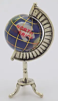 Vintage Italian Handmade Genuine Silver Dollhouse Globe Miniature Figurine • $32.76