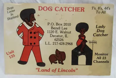 CBC QSL Ham Radio Card Postcard Lady + Dog Catcher Land Lincoln #135 Decatur ILL • $4.99