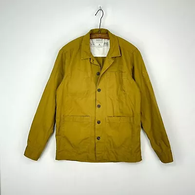 Barbour McQueen Over Shirt Mens Small Sand Brown Green Cotton Utility Overshirt • $87.14