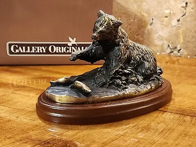 $25 • Buy Vintage Terrell O'Brien Gallery Originals Bronze Grizzly Bear Catching Fish
