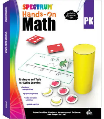 $4.39 • Buy Spectrum - Hands-On Math, PreK, Dry-Erase Practice For Counting, Patterns - GOOD