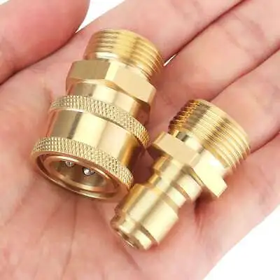 3/8  M22 Brass Pressure Washer Quick Release Connect Fitting Coupling Adapter US • $9.57