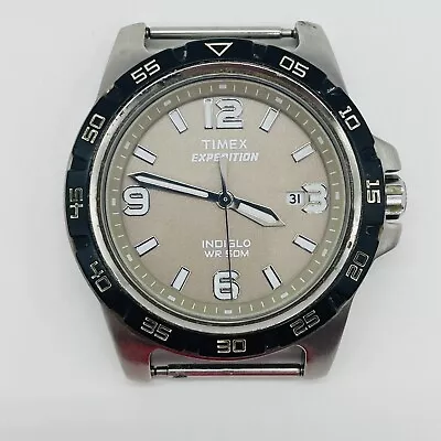 Timex Expedition Watch Men 40mm Silver Tone Indiglo Analog WR50M New Battery • $19.95