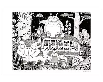 My Neighbor Totoro Catbus By Mai Ly Degnan Ltd Edition X/50 Print Mondo MINT Art • $95