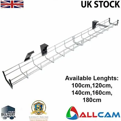 £19.98 • Buy Under Desk Basket Cable Tray  W/ Mounting Bracket, Cover & Plastic End Caps
