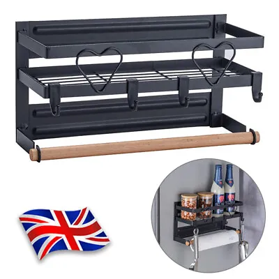 Magnetic Fridge Rack Refrigerator Side Shelf Spice Kitchen Storage Organiser UK • £11.89