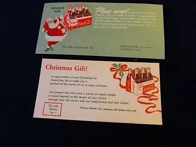 Vintage Coca-Cola Free Coke Christmas Coupon Lot Of 2 Santa Claus B101 • $8.99