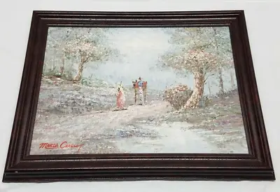 Vintage Signed Marie Charlot Horse Carriage Oil Painting Canvas Impressionist • $150