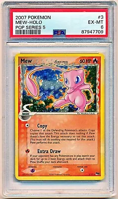 2007 Pokemon Pop Series 5 Mew Holo Bleed Error #3 PSA 6 - POP 45 • $249.99