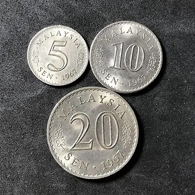 1967 MALAYSIA 5  10 & 20 Sen***L@@K***Nice Coins***Combined Shipping***L@@K*** • $10.86